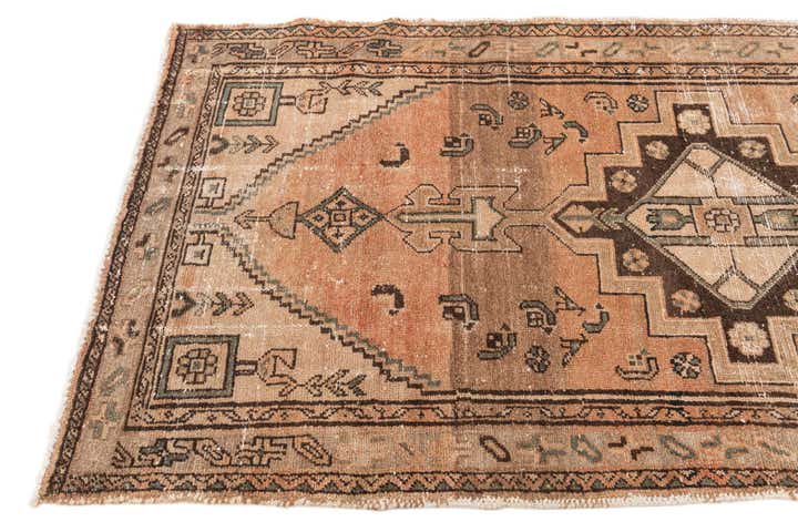3' 7 x 9' Hand Knotted Ultra Vintage Persian Wool Runner Rug