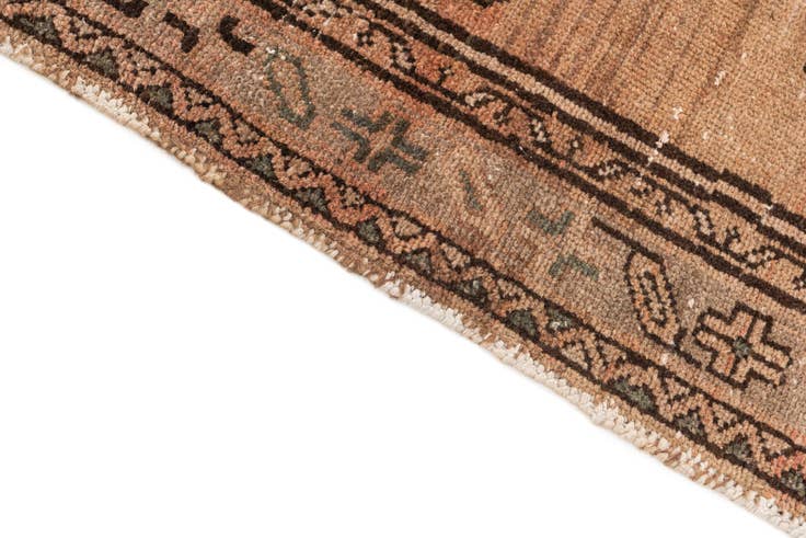 Detail image of 3' 7 x 9' Hand Knotted Ultra Vintage Persian Wool Runner Rug