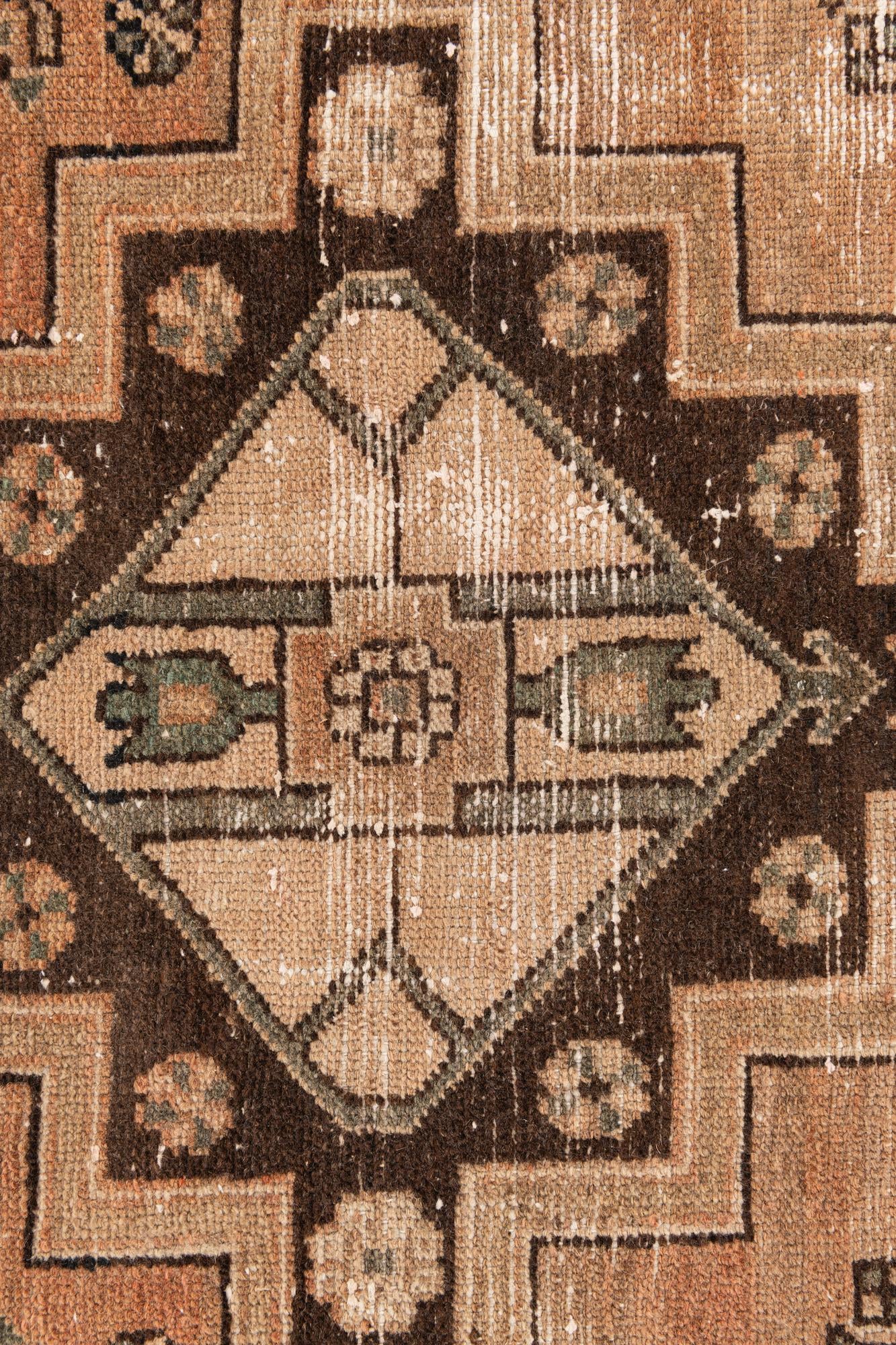 3' 7 x 9' Hand Knotted Ultra Vintage Persian Wool Runner Rug