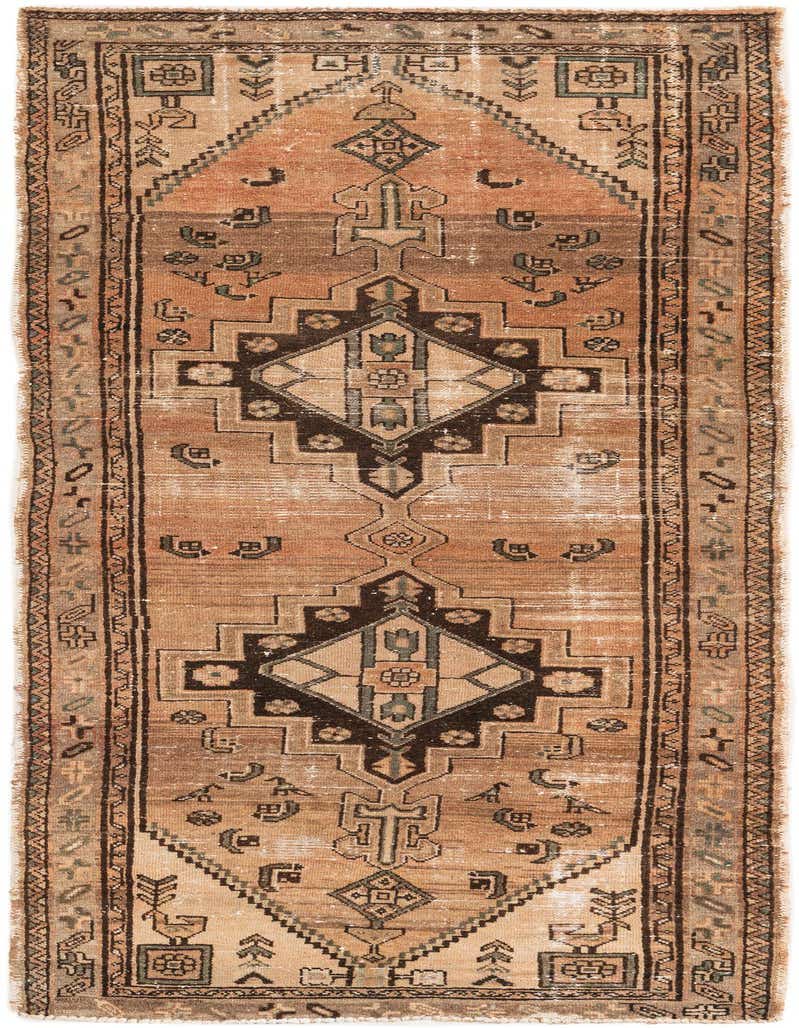Primary image 3' 7 x 9'  Hand Knotted Ultra Vintage Persian Wool Runner Rug