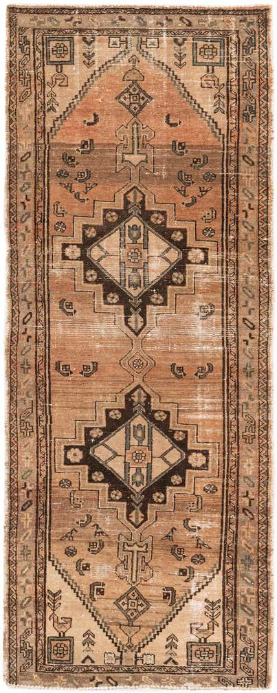 3' 7 x 9' Hand Knotted Ultra Vintage Persian Wool Runner Rug