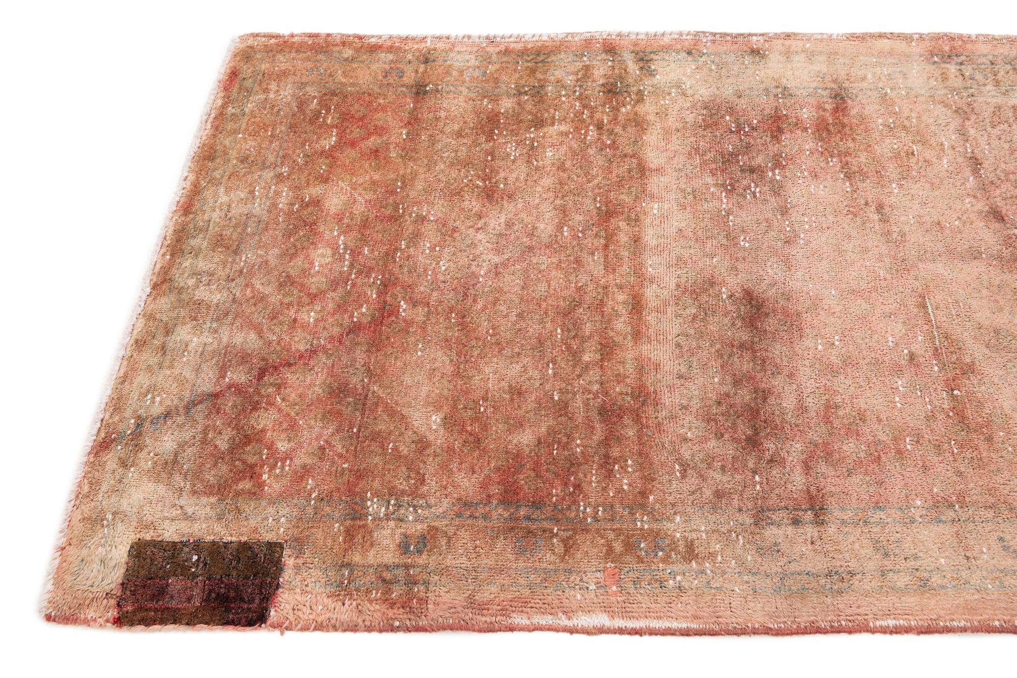 3' 6 x 10' 5 Hand Knotted Ultra Vintage Persian Wool Runner Rug