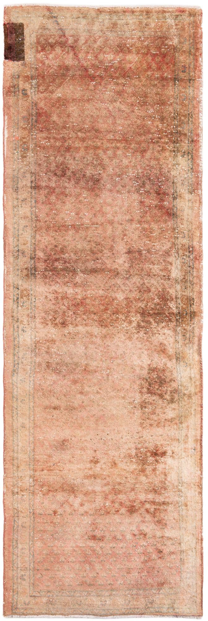 3' 6 x 10' 5 Hand Knotted Ultra Vintage Persian Wool Runner Rug
