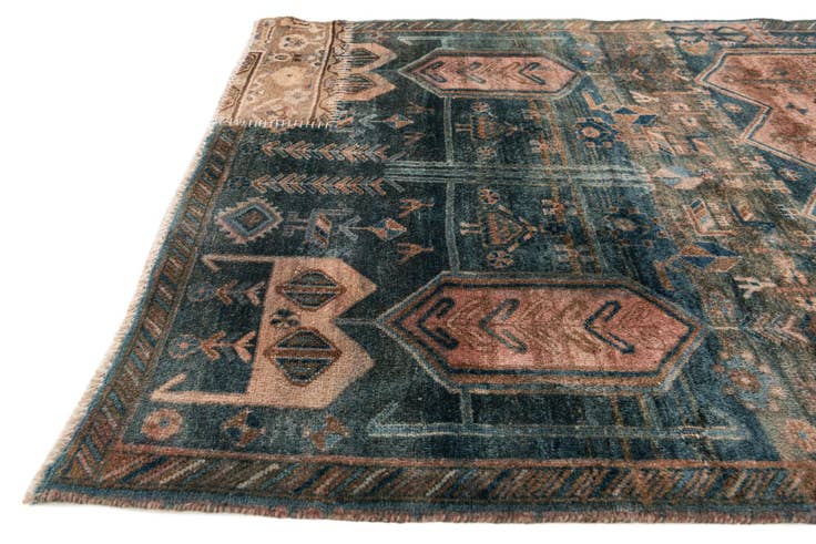 Detail image of 3' 8 x 8' 8 Hand Knotted Ultra Vintage Persian Wool Runner Rug