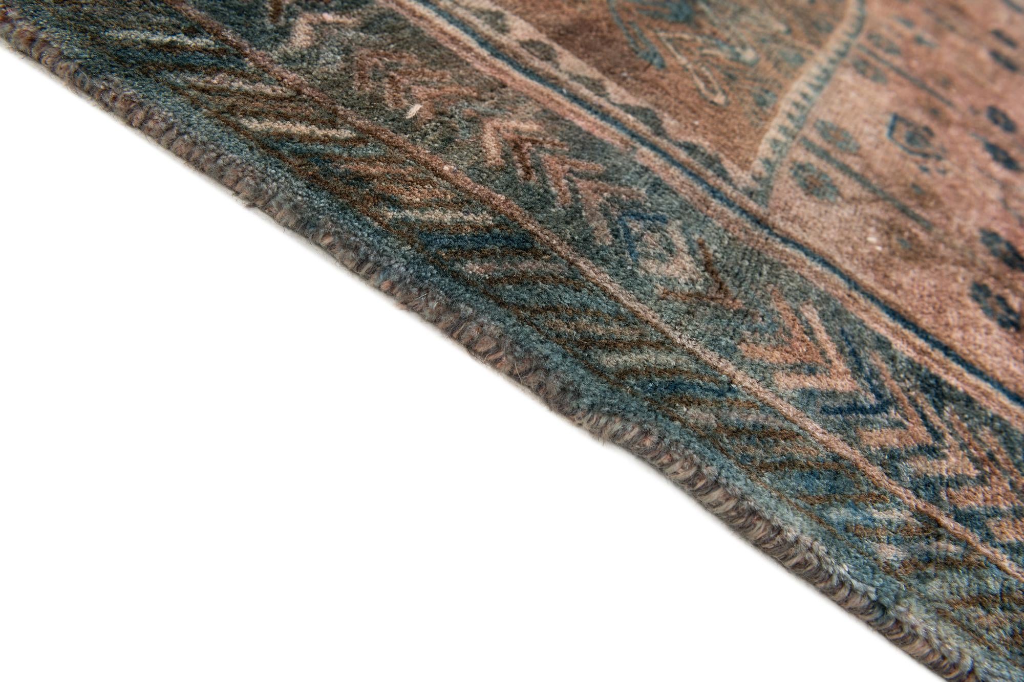 3' 8 x 8' 8 Hand Knotted Ultra Vintage Persian Wool Runner Rug
