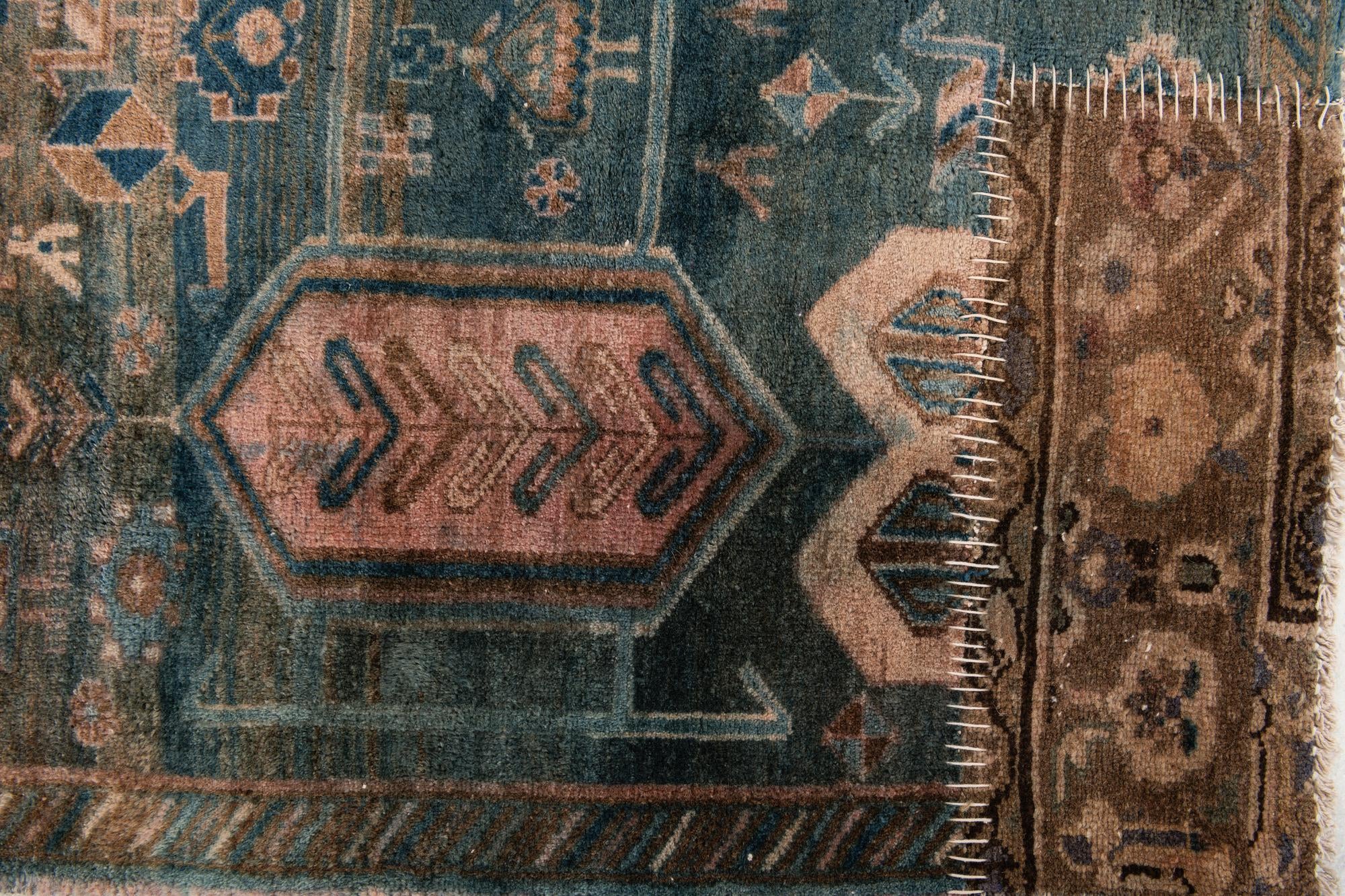 3' 8 x 8' 8 Hand Knotted Ultra Vintage Persian Wool Runner Rug