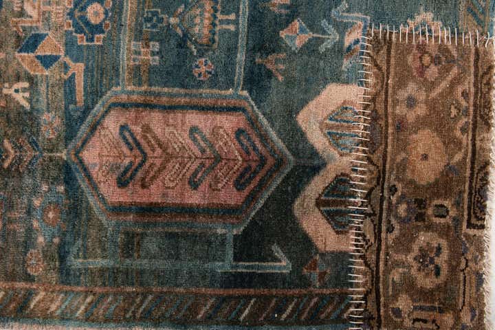 3' 8 x 8' 8 Hand Knotted Ultra Vintage Persian Wool Runner Rug
