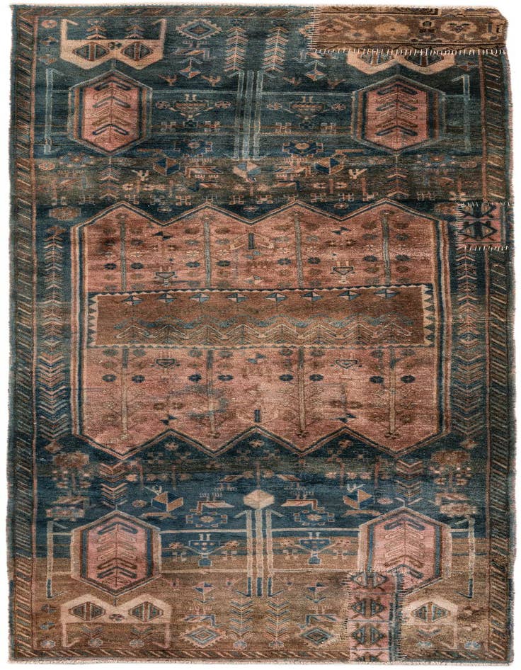 Detail image of 3' 8 x 8' 8 Hand Knotted Ultra Vintage Persian Wool Runner Rug