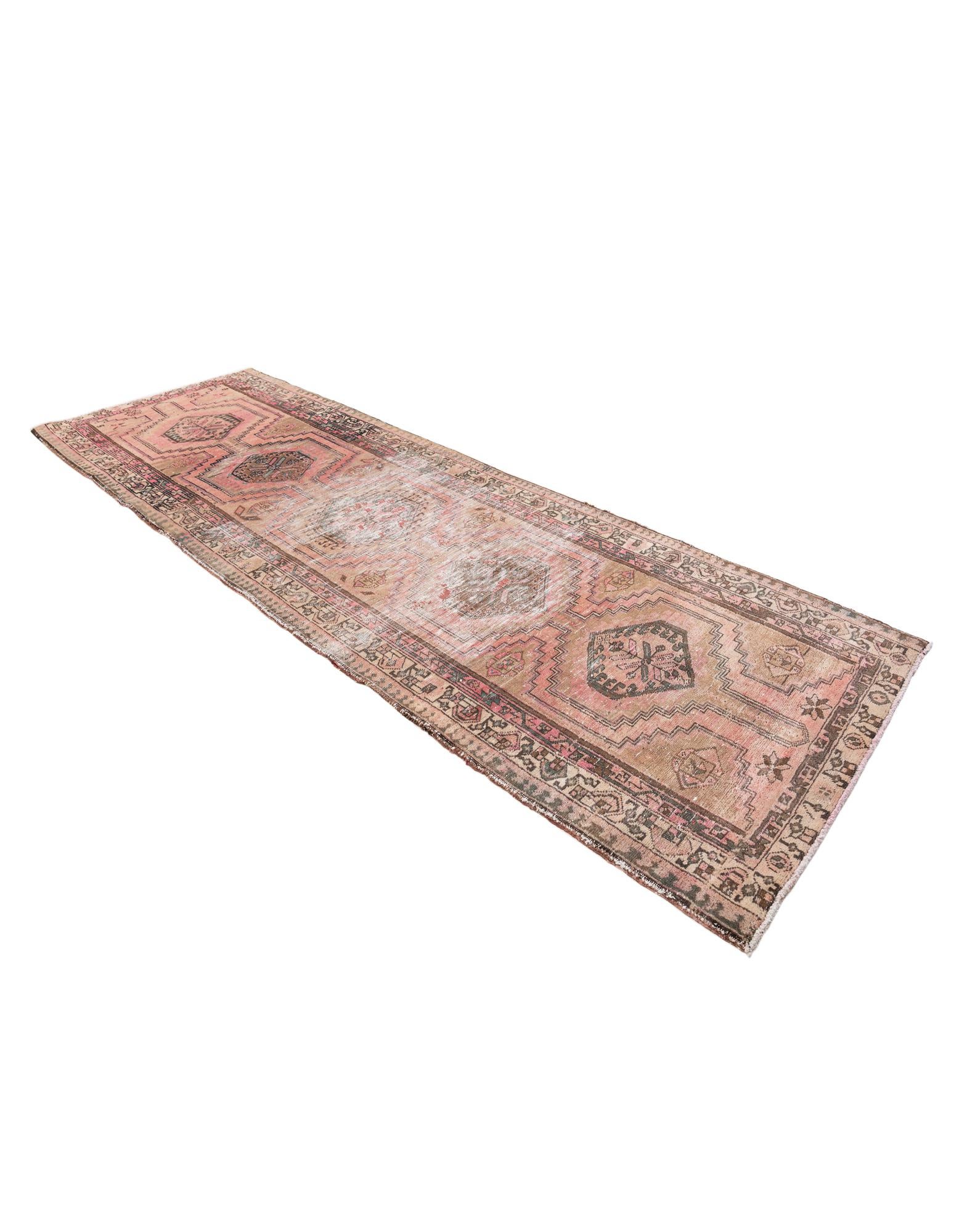 3' 7 x 10' 5 Hand Knotted Ultra Vintage Persian Wool Runner Rug