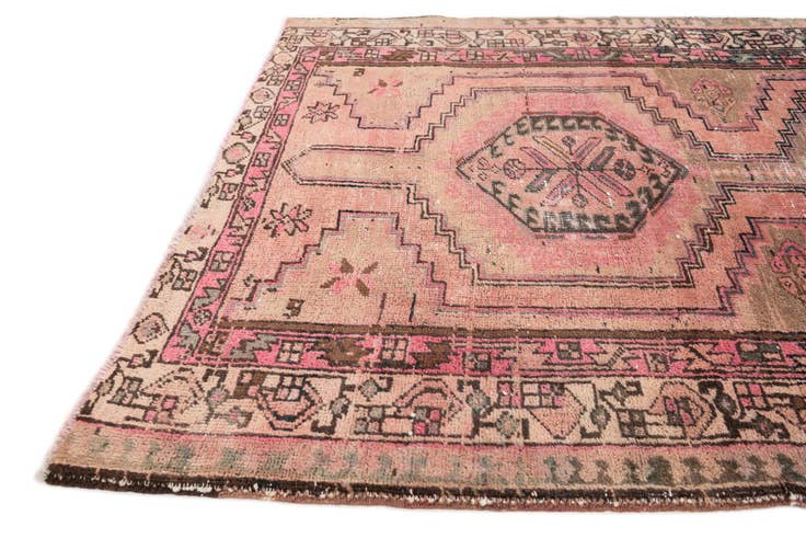 Detail image of 3' 7 x 10' 5 Hand Knotted Ultra Vintage Persian Wool Runner Rug