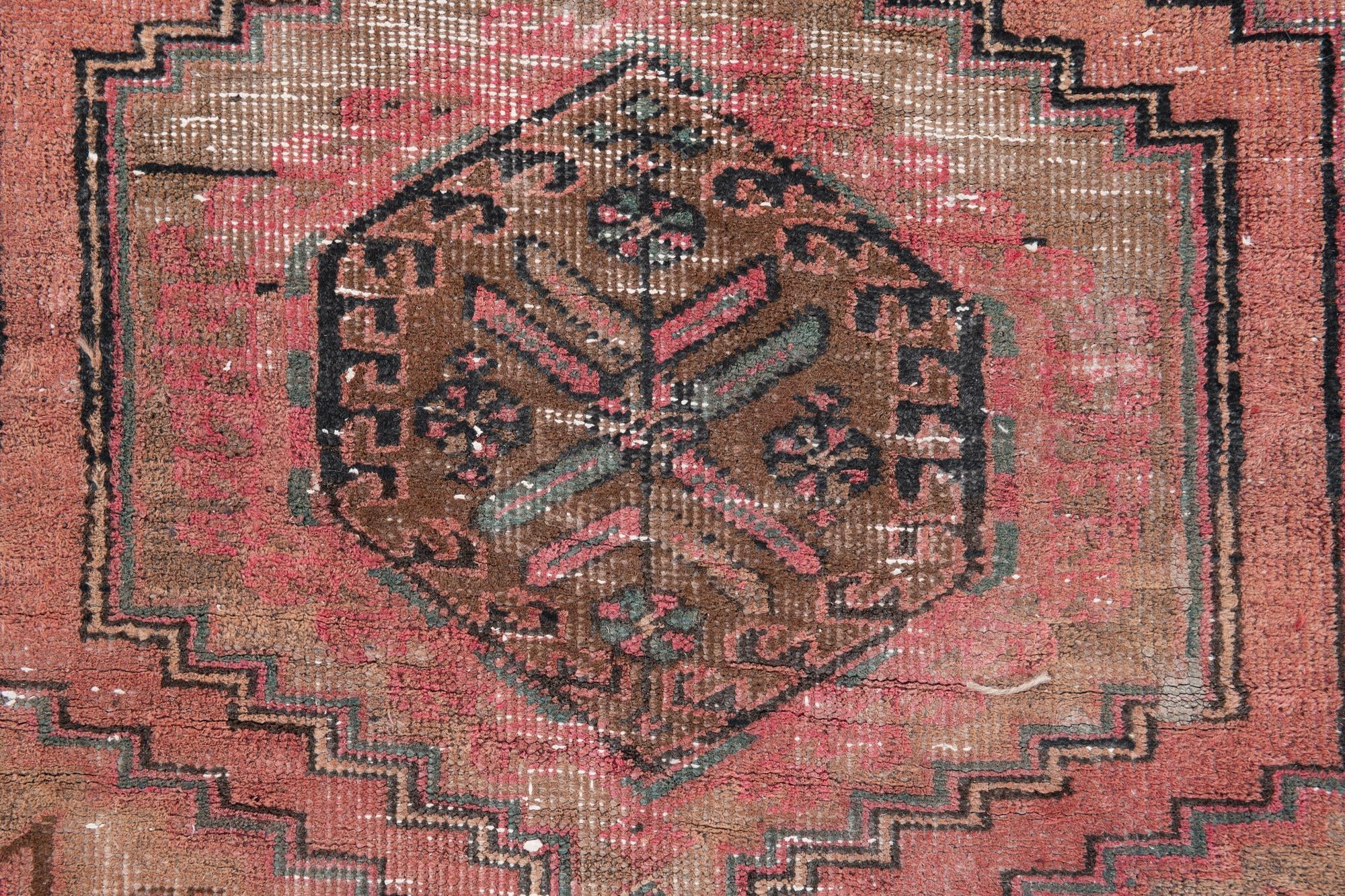 3' 7 x 10' 5 Hand Knotted Ultra Vintage Persian Wool Runner Rug