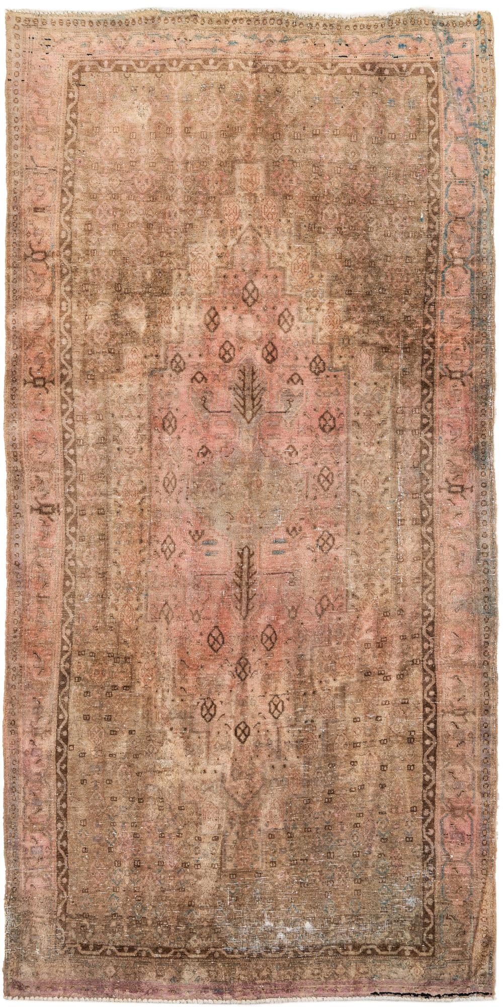 5' x 10' 4 Hand Knotted Ultra Vintage Persian Wool Runner Rug