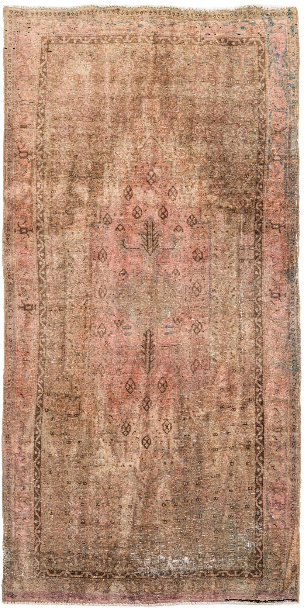 5' x 10' 4 Hand Knotted Ultra Vintage Persian Wool Runner Rug