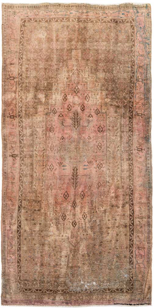 5' x 10' 4 Hand Knotted Ultra Vintage Persian Wool Runner Rug