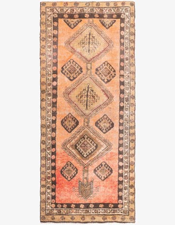 3' 7 x 8' 4 Hand Knotted Ultra Vintage Persian Wool Runner Rug