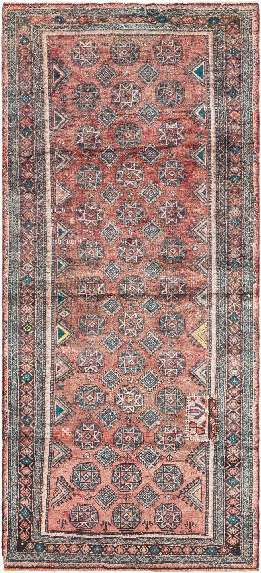 3' 4 x 7' 7  Hand Knotted Ultra Vintage Persian Wool Runner Rug