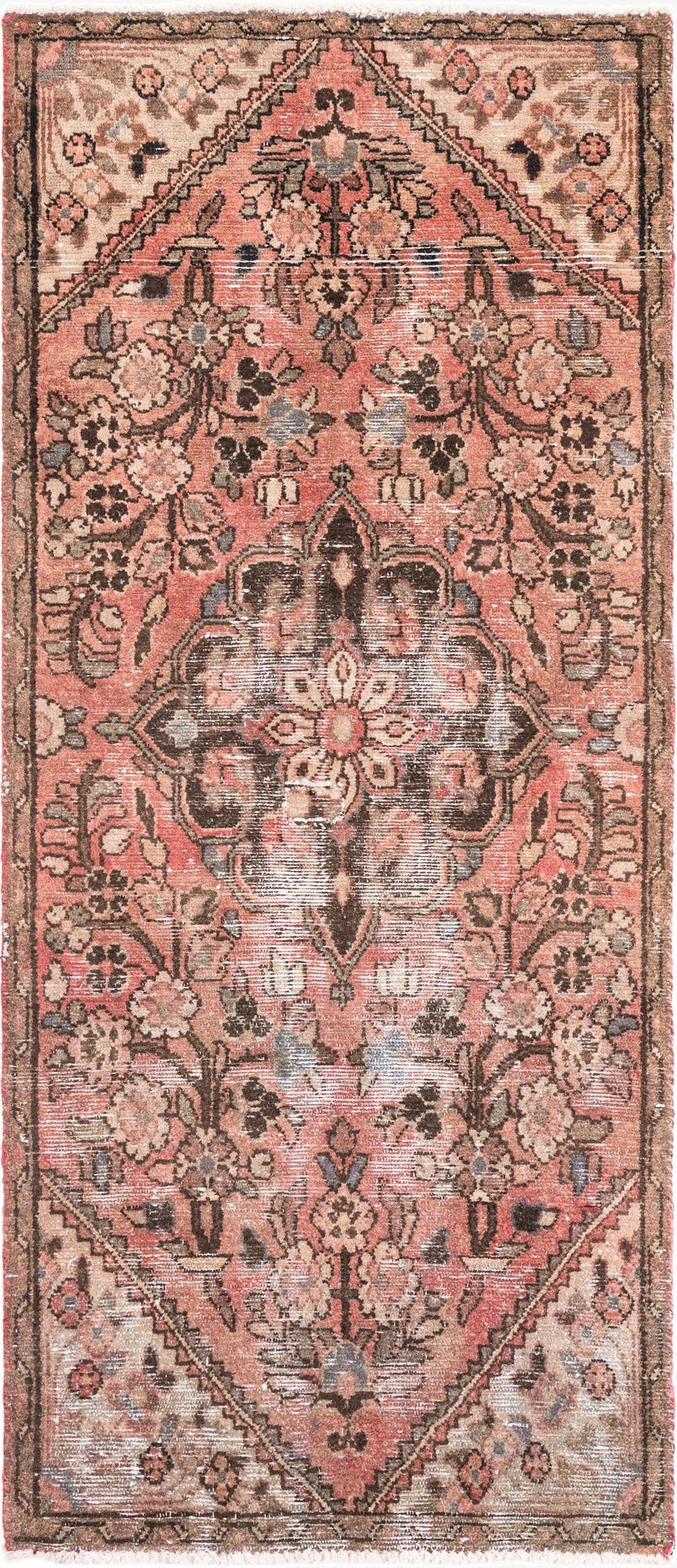 2' 8 x 6' 2  Hand Knotted Ultra Vintage Persian Wool Runner Rug