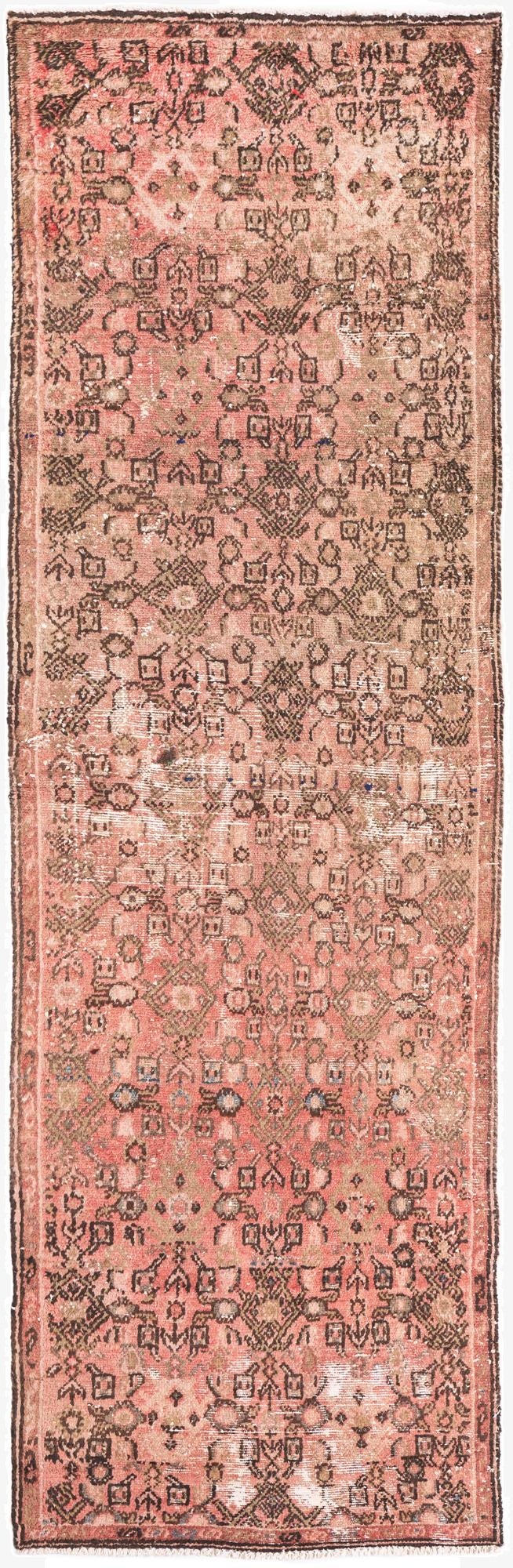 2' 8 x 8' 7  Hand Knotted Ultra Vintage Persian Wool Runner Rug