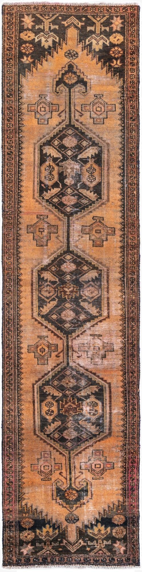 2' 3 x 9'  Hand Knotted Ultra Vintage Persian Wool Runner Rug