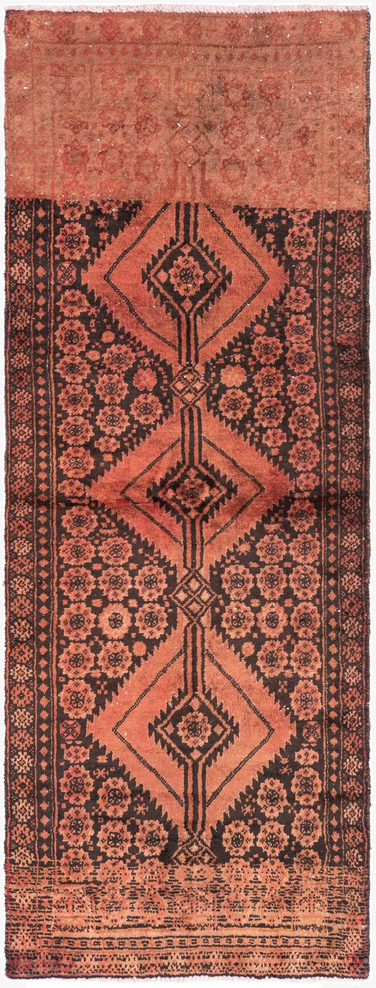 2' 4 x 6' 2  Hand Knotted Ultra Vintage Persian Wool Runner Rug