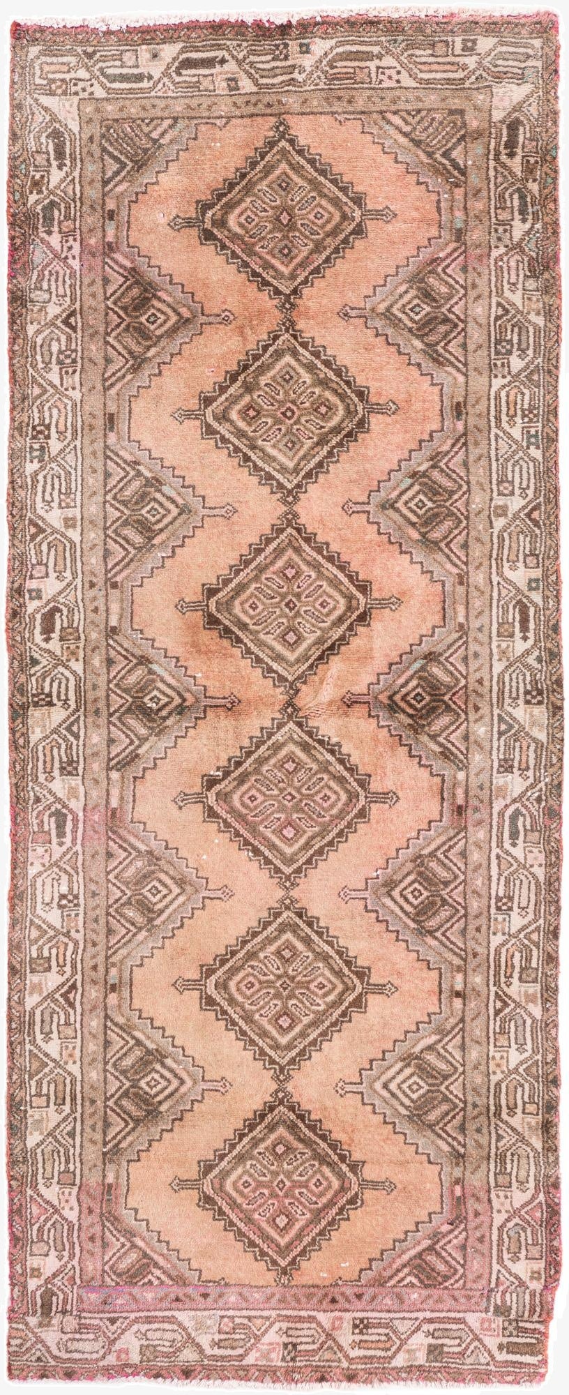 2' 6 x 6' 1  Hand Knotted Ultra Vintage Persian Wool Runner Rug