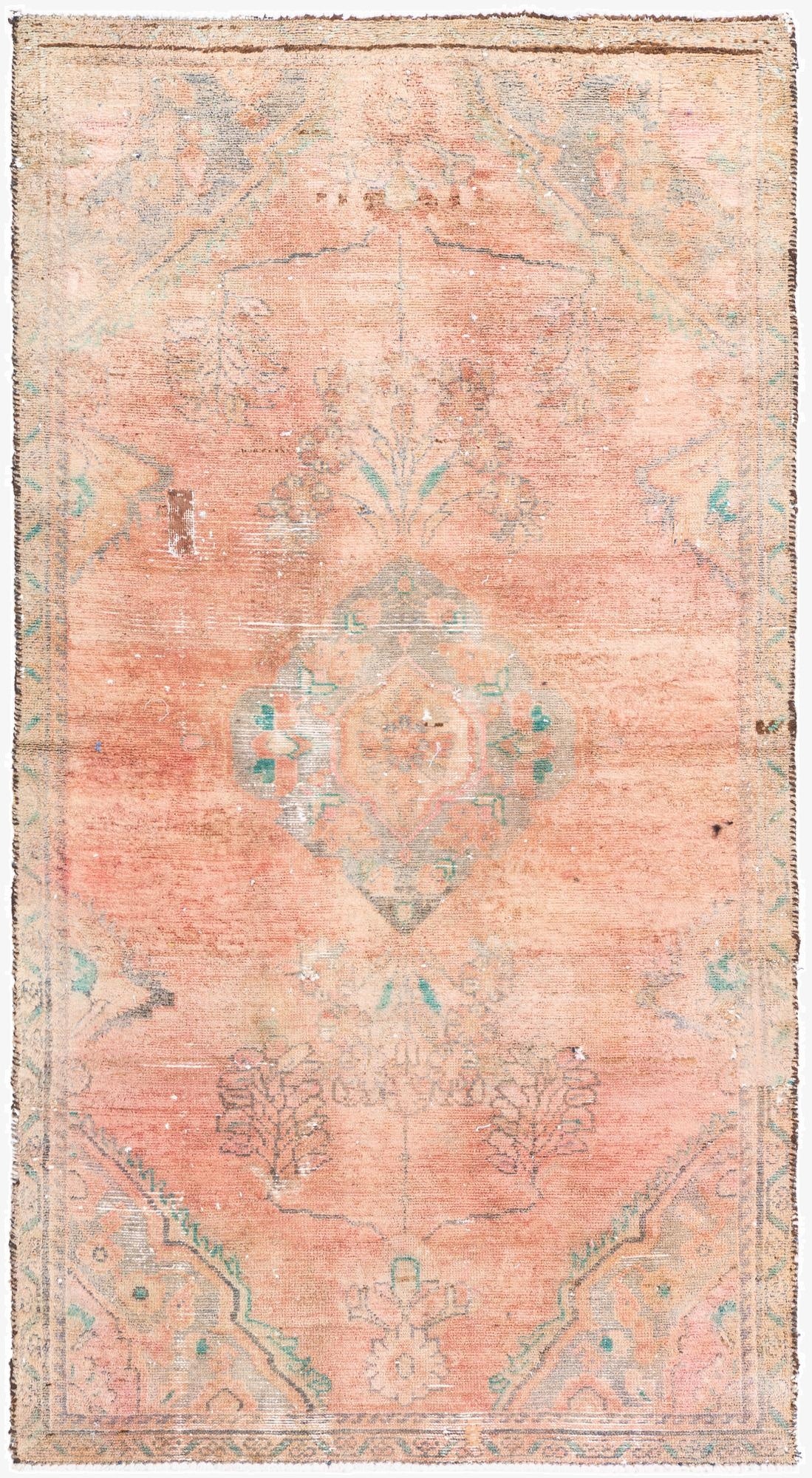 3' 5 x 6' 7  Hand Knotted Ultra Vintage Persian Wool Runner Rug