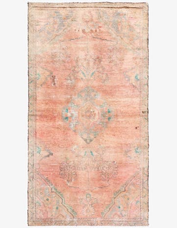 3' 5 x 6' 7 Hand Knotted Ultra Vintage Persian Wool Runner Rug