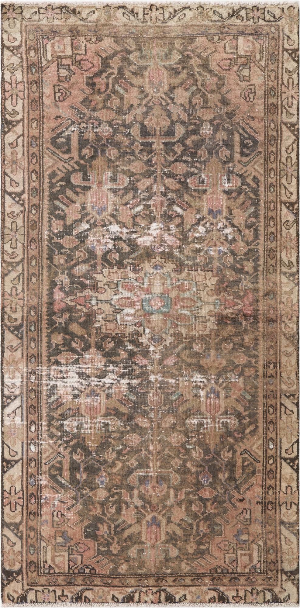3' 3 x 6' 7  Hand Knotted Ultra Vintage Persian Wool Runner Rug