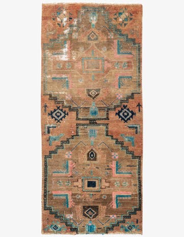 2' 9 x 6' 2 Hand Knotted Ultra Vintage Persian Wool Runner Rug