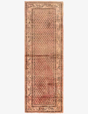 3' 8 x 10' 2 Hand Knotted Ultra Vintage Persian Wool Runner Rug