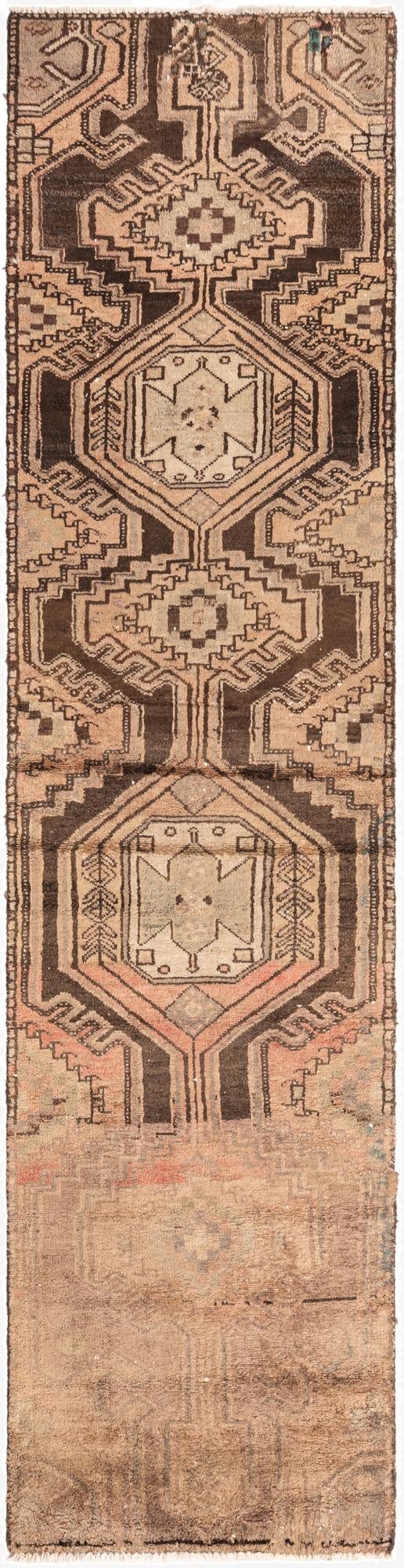 2' 8 x 8' 8  Hand Knotted Ultra Vintage Persian Wool Runner Rug