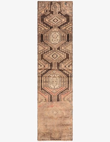 2' 8 x 8' 8 Hand Knotted Ultra Vintage Persian Wool Runner Rug