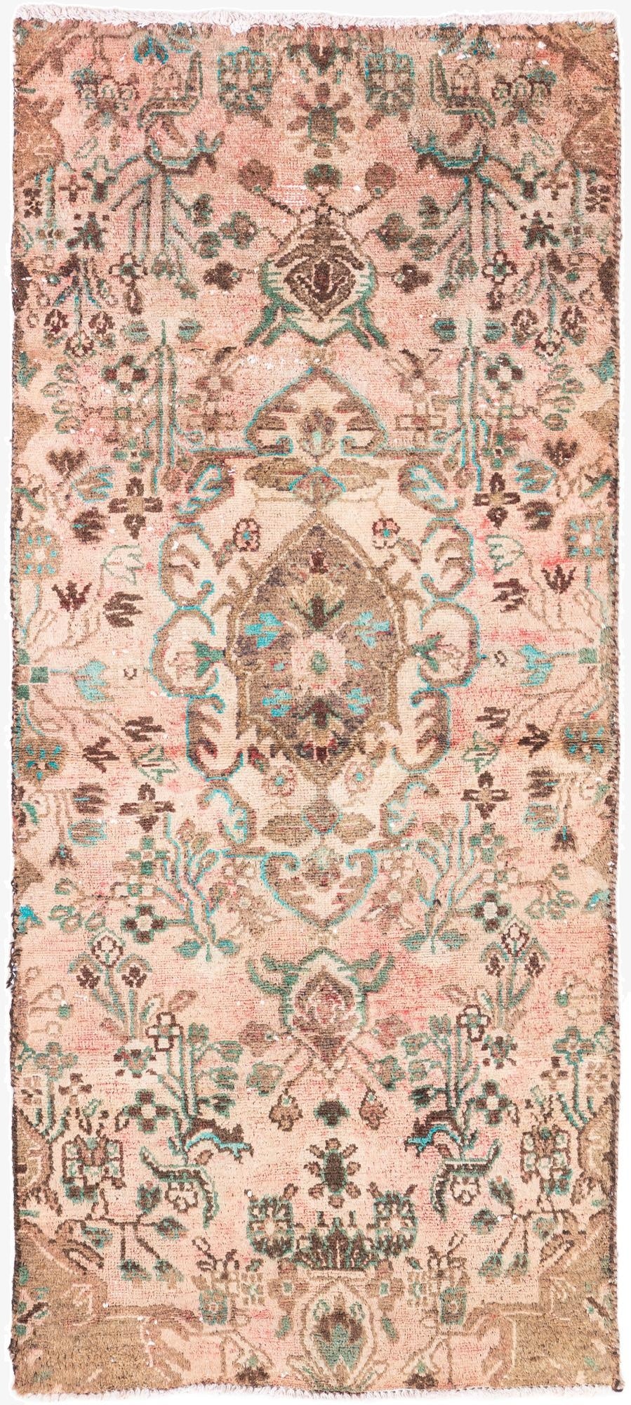 2' 7 x 5' 8  Hand Knotted Ultra Vintage Persian Wool Runner Rug