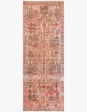 2' 4 x 6' 2 Hand Knotted Ultra Vintage Persian Wool Runner Rug