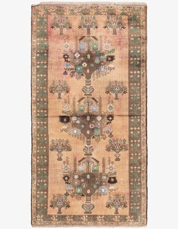 3' 6 x 7' 2 Hand Knotted Ultra Vintage Persian Wool Runner Rug