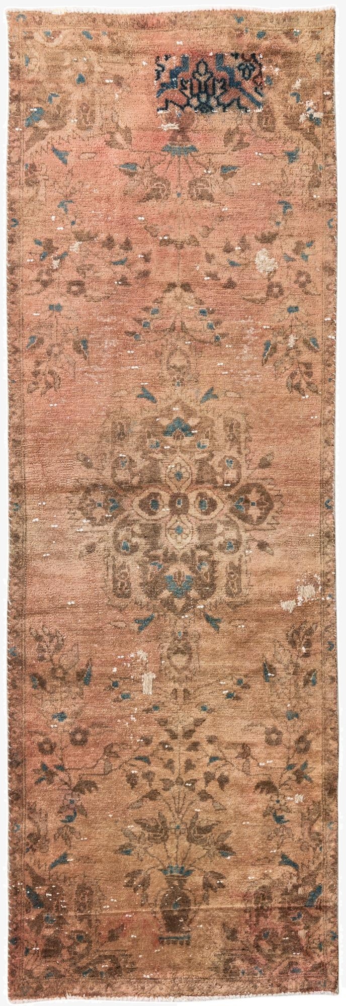 2' 10 x 8' 8  Hand Knotted Ultra Vintage Persian Wool Runner Rug