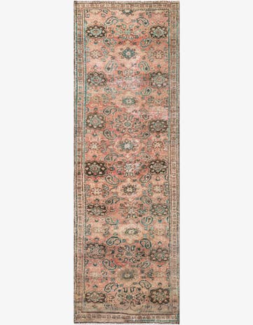 3' 4 x 10' 1 Hand Knotted Ultra Vintage Persian Wool Runner Rug