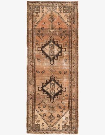 3' 7 x 9' Hand Knotted Ultra Vintage Persian Wool Runner Rug