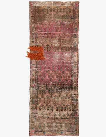 3' 6 x 9' 10 Hand Knotted Ultra Vintage Persian Wool Runner Rug
