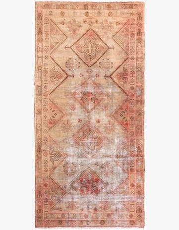 4' x 8' 2 Hand Knotted Ultra Vintage Persian Wool Runner Rug