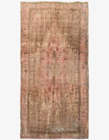 5' x 10' 4 Hand Knotted Ultra Vintage Persian Wool Runner Rug