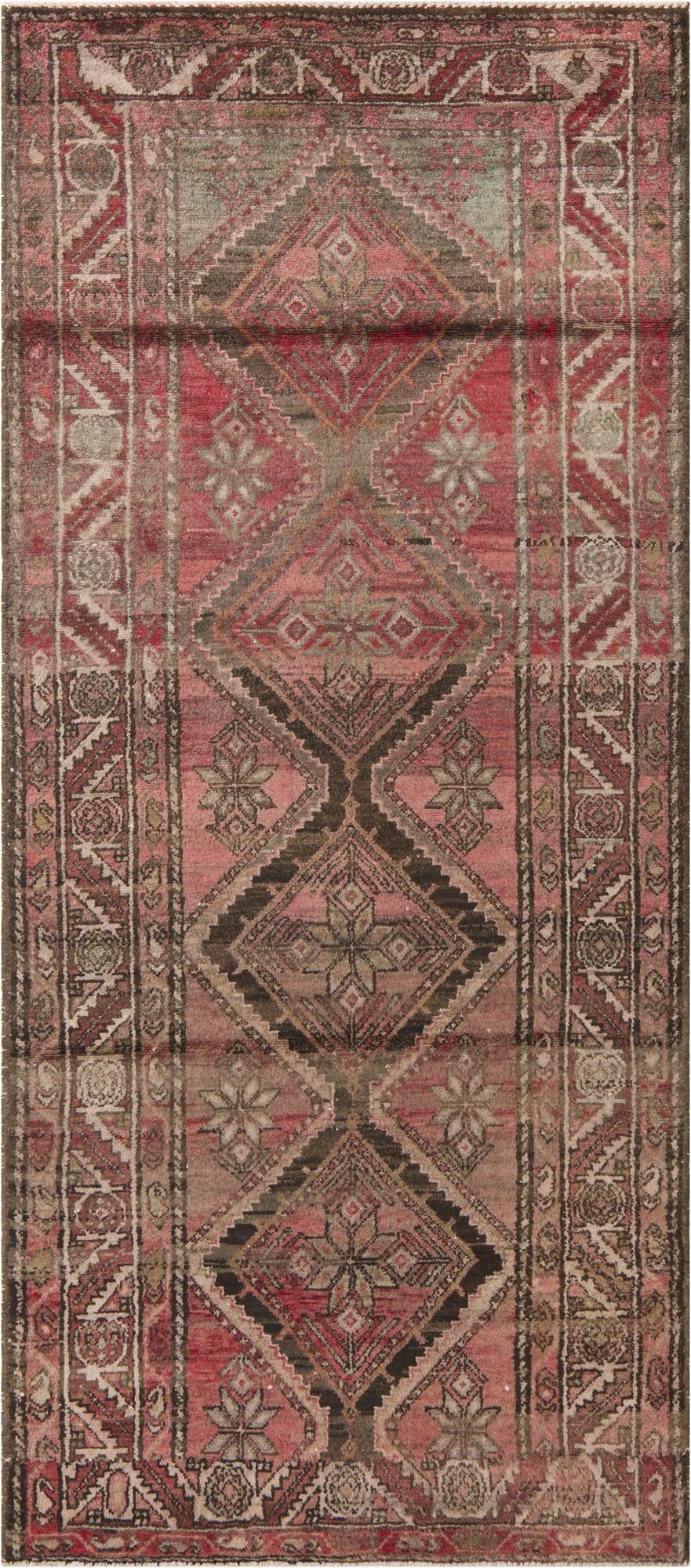 3' 6 x 7' 10  Hand Knotted Ultra Vintage Persian Wool Runner Rug