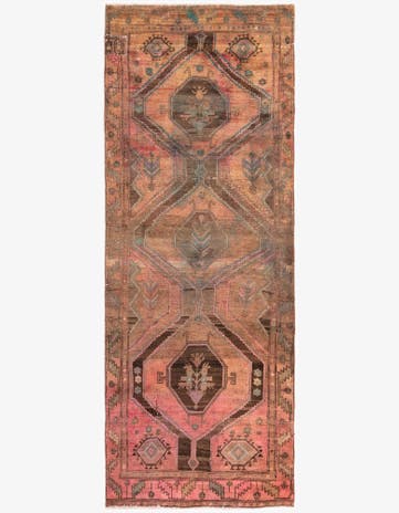 4' x 10' 1 Hand Knotted Ultra Vintage Persian Wool Runner Rug