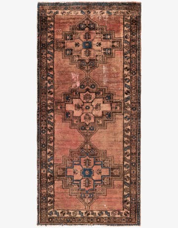 3' 7 x 7' 10 Hand Knotted Ultra Vintage Persian Wool Runner Rug