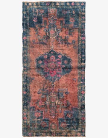 4' x 8' 7 Hand Knotted Ultra Vintage Persian Wool Runner Rug