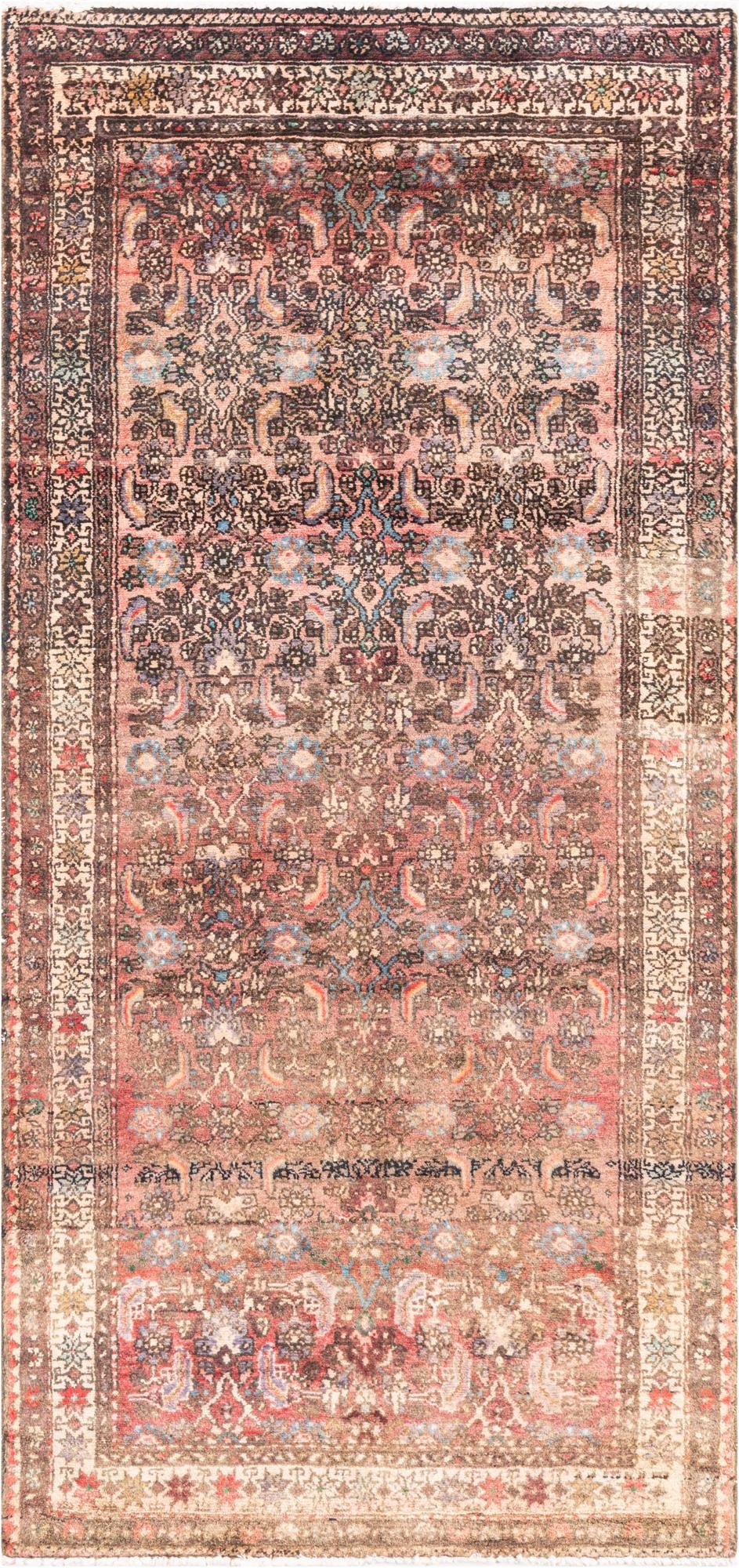 Primary image 3' 7 x 7' 8  Hand Knotted Ultra Vintage Persian Wool Runner Rug