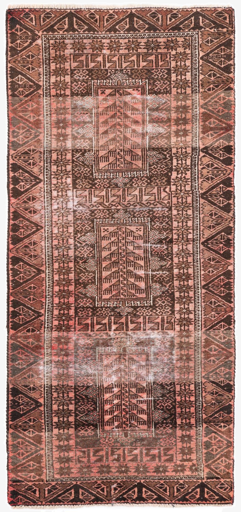 2' 8 x 6'  Hand Knotted Ultra Vintage Persian Wool Runner Rug