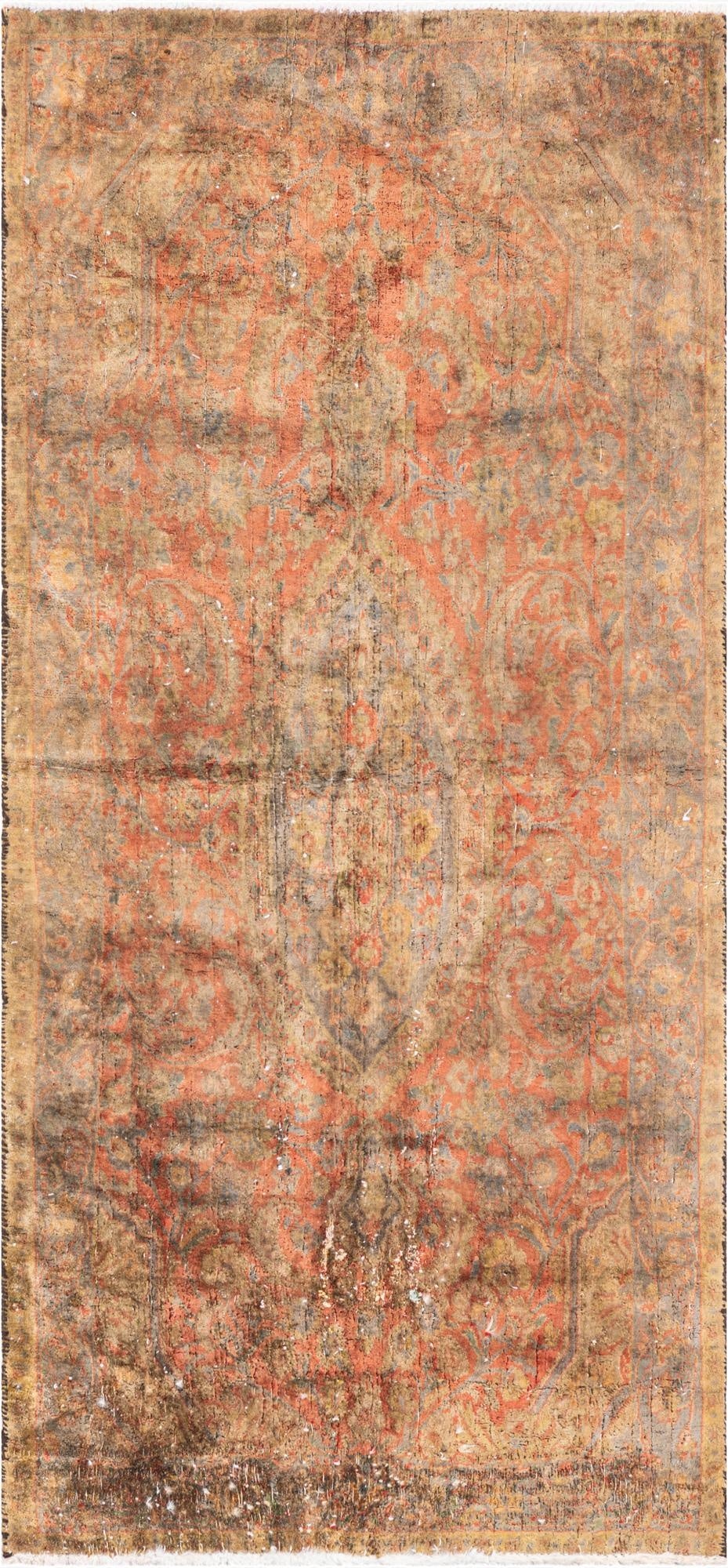 2' 9 x 5' 10  Hand Knotted Ultra Vintage Persian Wool Runner Rug