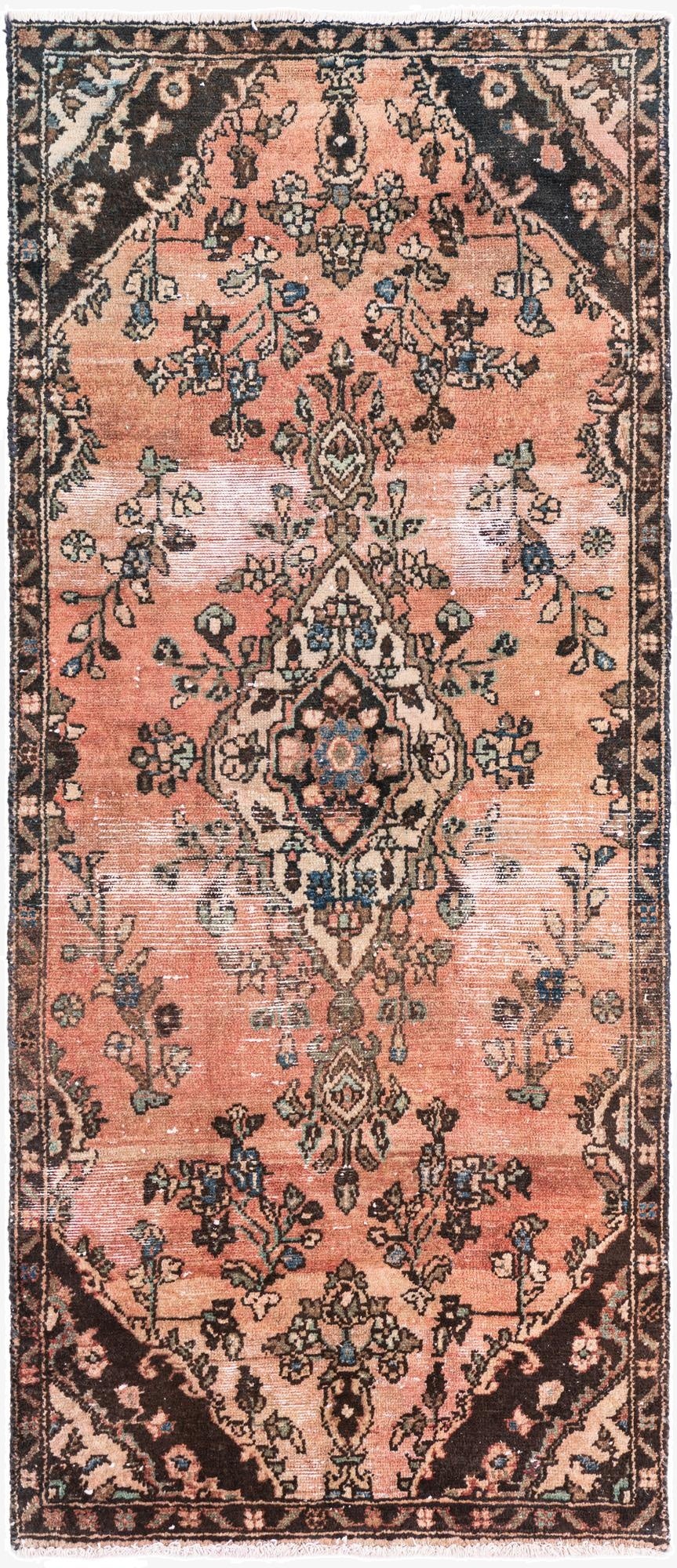 2' 8 x 6' 1  Hand Knotted Ultra Vintage Persian Wool Runner Rug