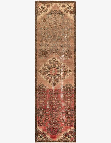 2' 9 x 9' 10 Hand Knotted Ultra Vintage Persian Wool Runner Rug